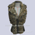 Ladies printing faux fur waist coat|fashion fox fur vest
